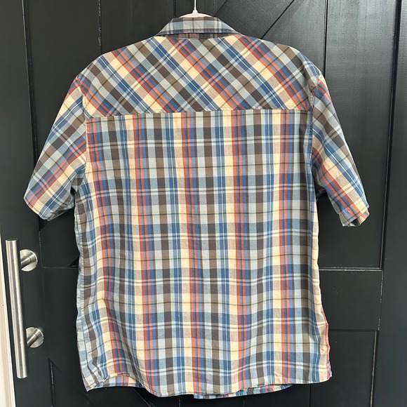 HippyTree Nomad Division Mens Large Plaid Short Sleeve Button Down Shirt Pocket - Picture 3 of 8